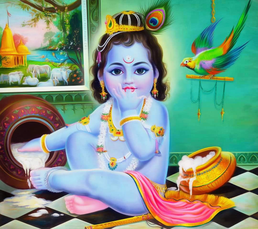 Premium AI Image | Lord Krishna Janmashtami Images Krishna with flute in  hand Playing Krishna with AIGenerated Image