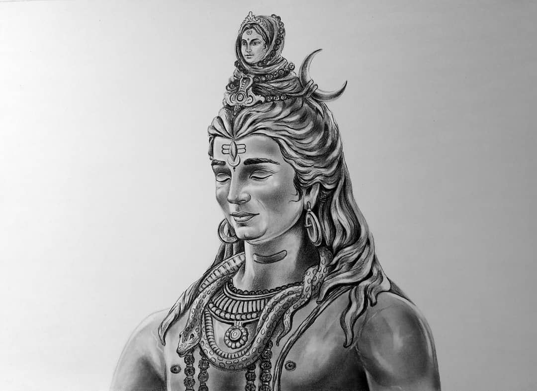 Lord Shiva – Pencil Sketch – Mathangi Art Gallery