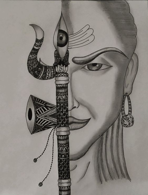 Learn How to Draw Lord Shiva Face Hinduism Step by Step  Drawing  Tutorials